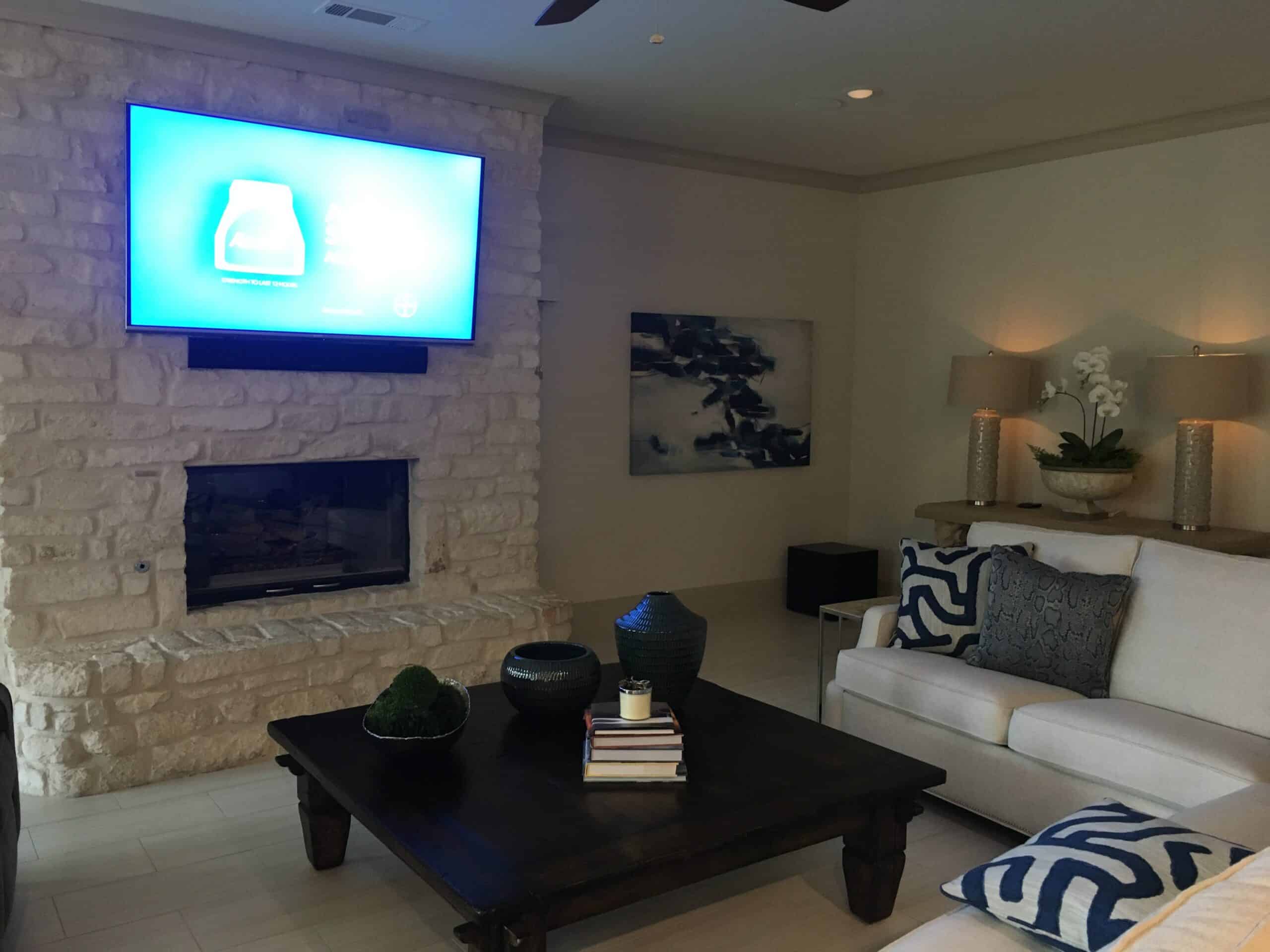 Vantage and Savant home automation in Fort Worth living room